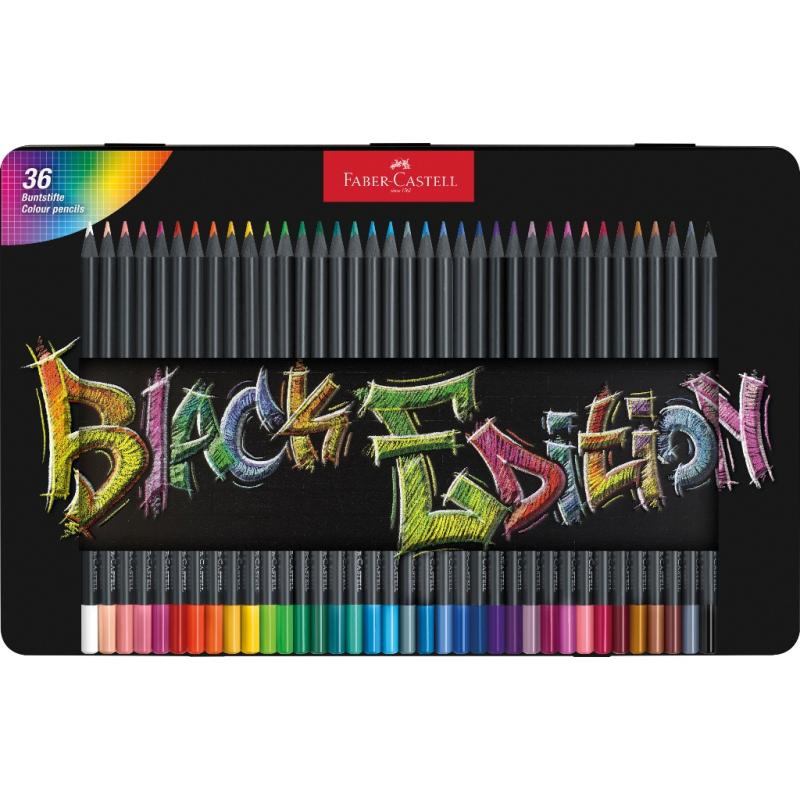 Faber-Castell Buntstifte Black Edition 36er Metalletui